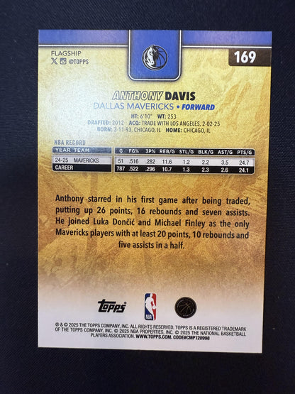 #169 Anthony Davis 2025-26 Topps Dallas Mavericks sports Golden Mirror