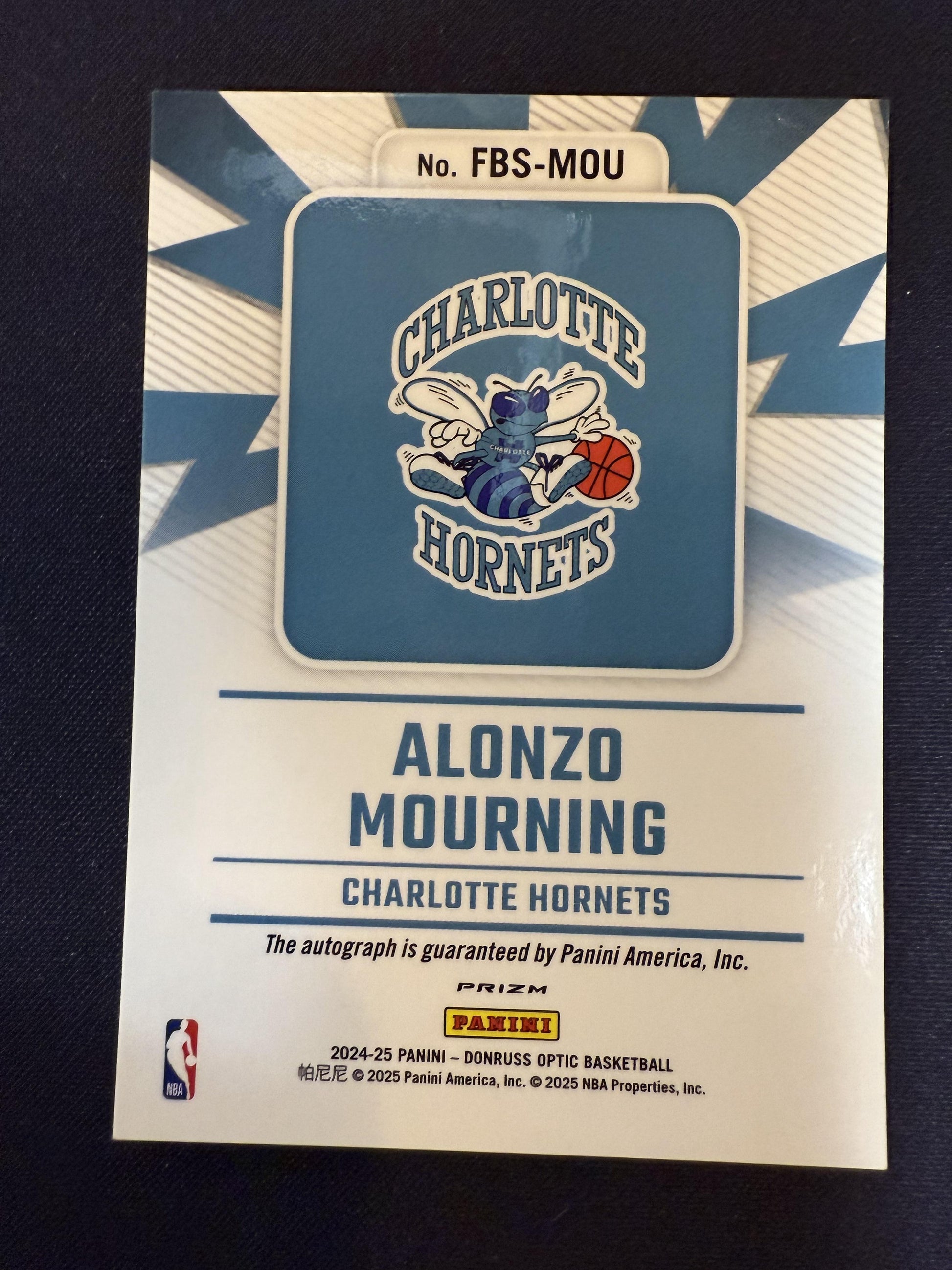 #FBS-MOU ALONZO MOURNING 2024 PANINI OPTIC FAST BREAK SIGNATURES