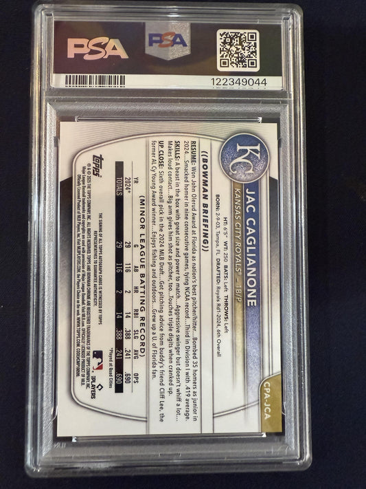 #CPA-JCA Jac Caglianone 2025 Bowman Chrome /250 Prospects Auto Purple Refractor