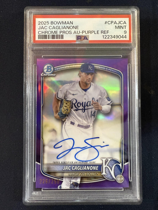 #CPA-JCA Jac Caglianone 2025 Bowman Chrome /250 Prospects Auto Purple Refractor