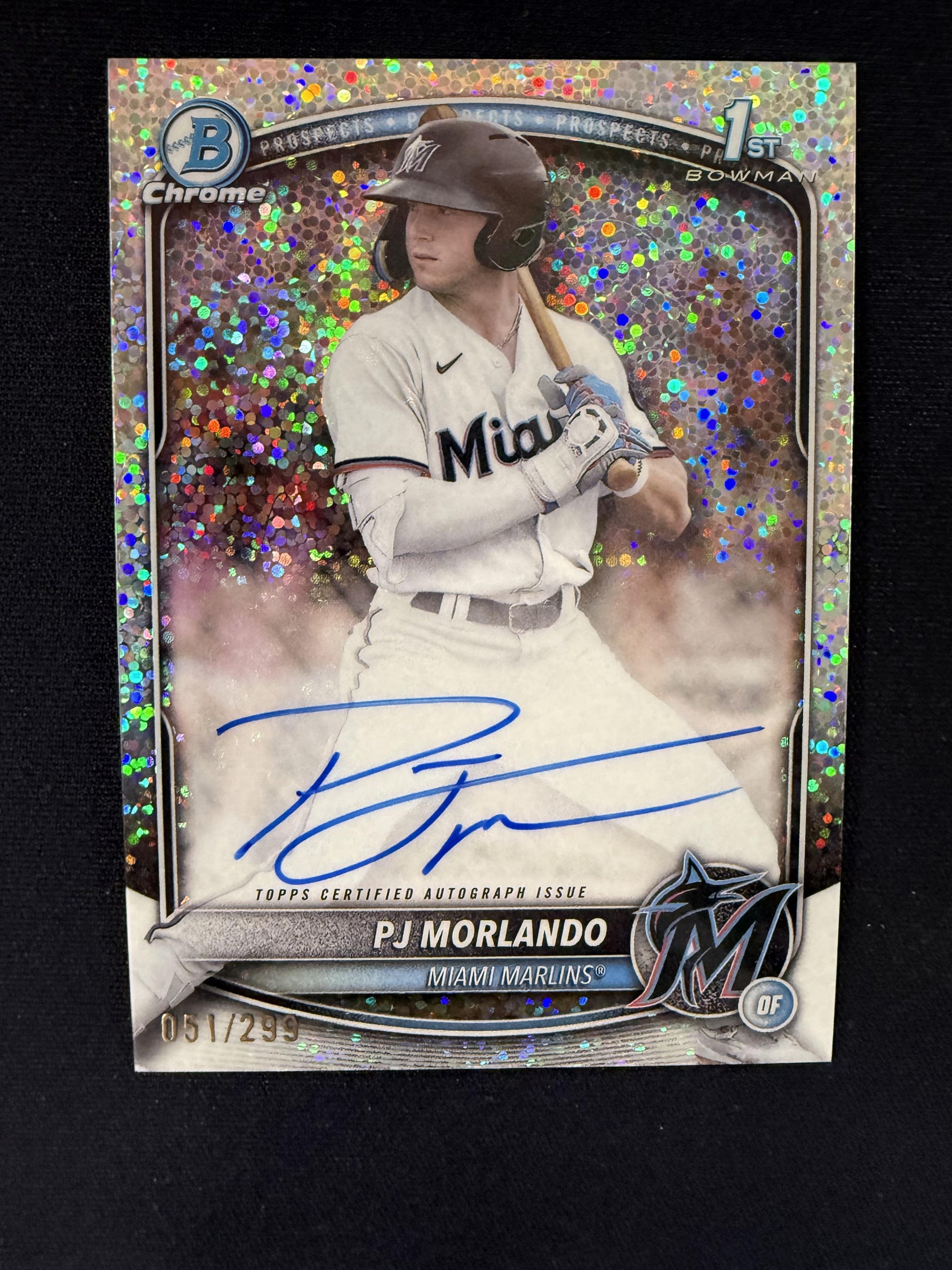 #CPA-PM PJ Morlando 2025 Bowman Chrome /299 Prospects Auto Speckle Refractor