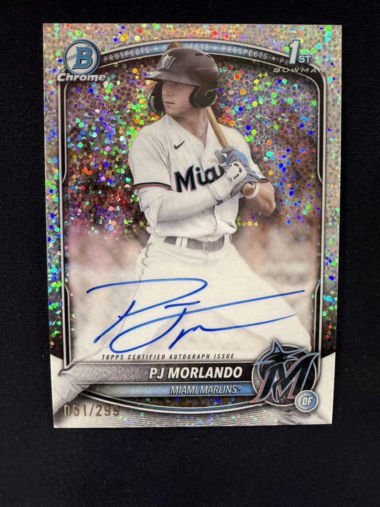 #CPA-PM PJ Morlando 2025 Bowman Chrome /299 Prospects Auto Speckle Refractor