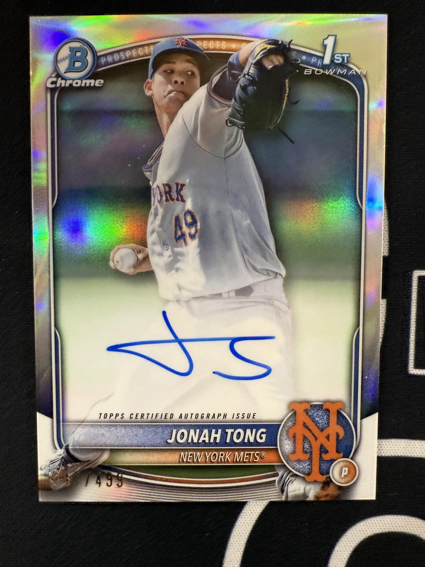 #CPA-JTO Jonah Tong 2025 Bowman /499  Chrome Prospects Auto Refractor