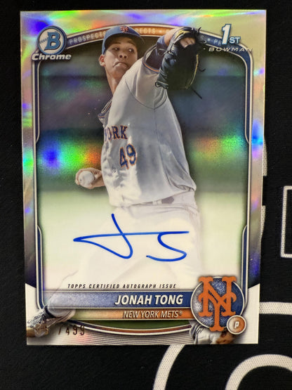 #CPA-JTO Jonah Tong 2025 Bowman /499  Chrome Prospects Auto Refractor