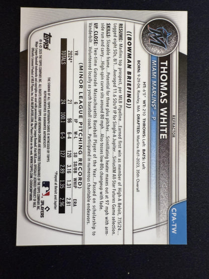 #CPA-TW Thomas White 2025 Bowman /499 Chrome Prospects Auto Refractor