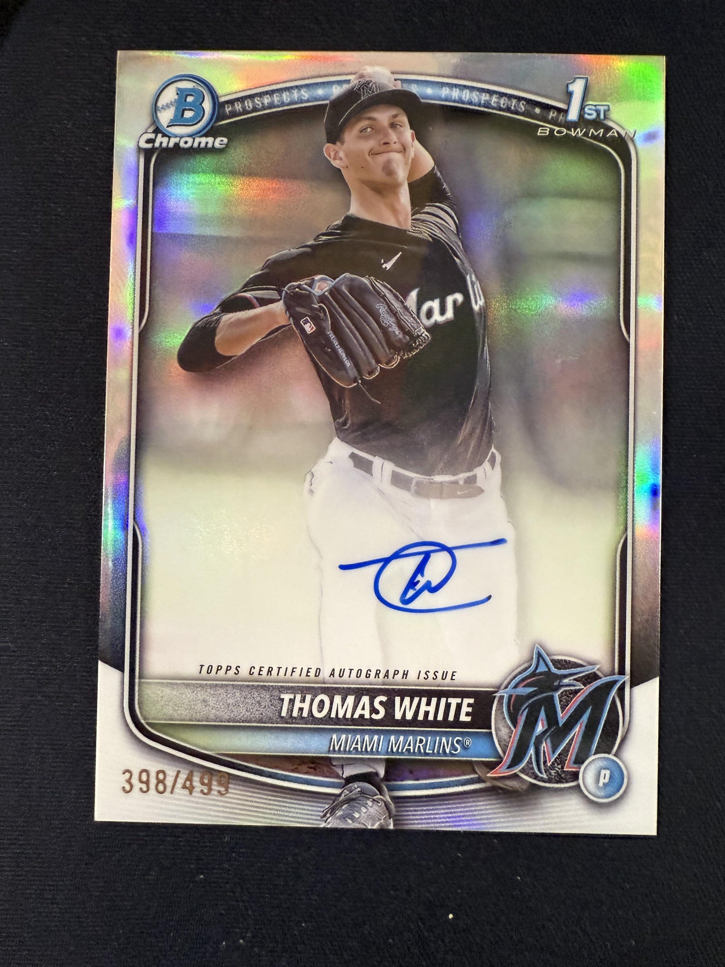 #CPA-TW Thomas White 2025 Bowman /499 Chrome Prospects Auto Refractor