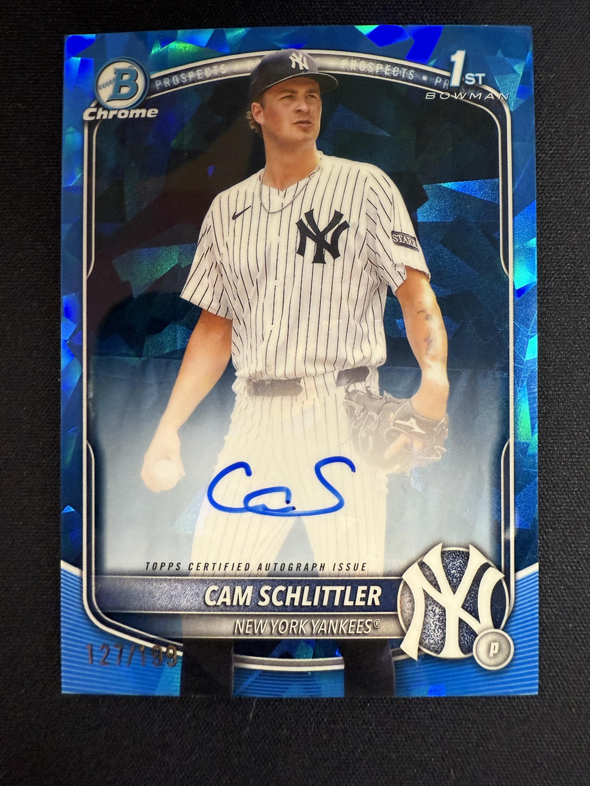 #CPSA-CS Cam Schlittler 2025 Bowman Chrome Sapphire Edition Prospect Auto