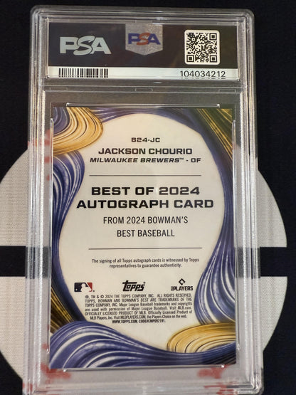 #B24-JC Jackson Chourio 2024 Bowman's Best /99  Best of 2024 Auto Green