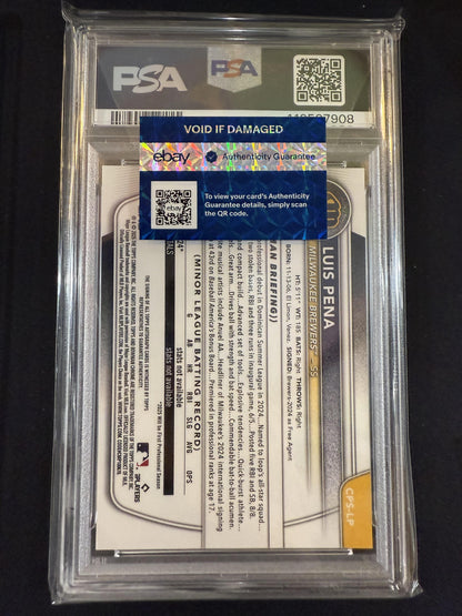 #CPS-LP Luis Pena 2025 Bowman Sapphire Edition Auto /99 Brewers Green