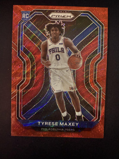 #256 Tyrese Maxey 2020-21 Panini Prizm - Ruby Wave Prizms 76ers