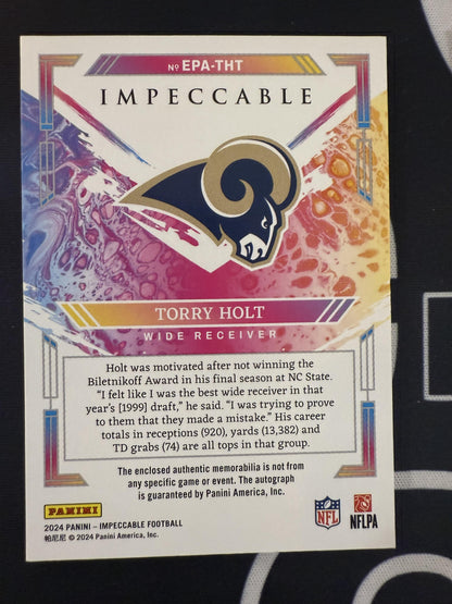 #EPA-THT Torry Holt 2024 Panini Impeccable /35 Extravagance Patch Autos Silver