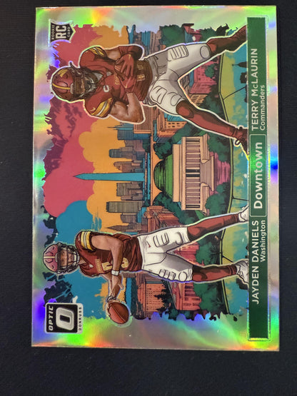 #11 Jayden Daniels / Terry McLaurin 2024 Donruss Optic Commanders Downtown Duos