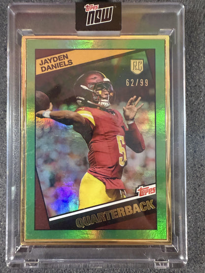 #10 JAYDEN DANIELS 2024 TOPPS NOW GREEN /99 COMMANDERS ROOKIE CAMPAIGN