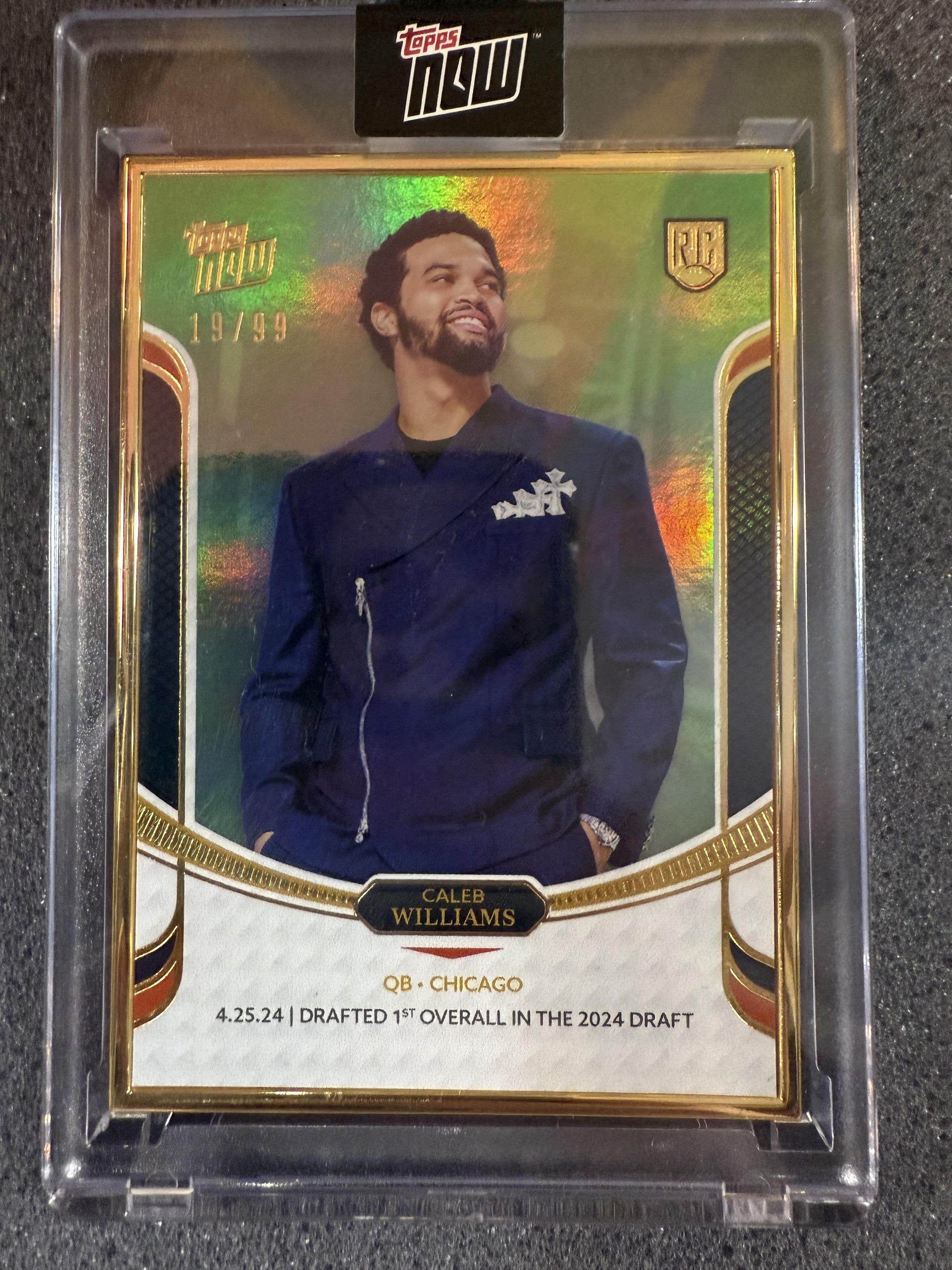 #1 CALEB WILLIAMS 2024 TOPPS NOW GREEN /99 CHICAGO BEARS sports ROOKIE CAMPAIGN