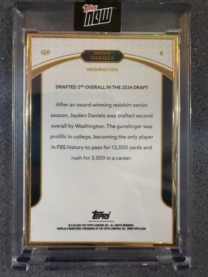 #6 JAYDEN DANIELS 2024 TOPPS NOW CRACKED ICE /15 COMMANDERS ROOKIE CAMPAIGN