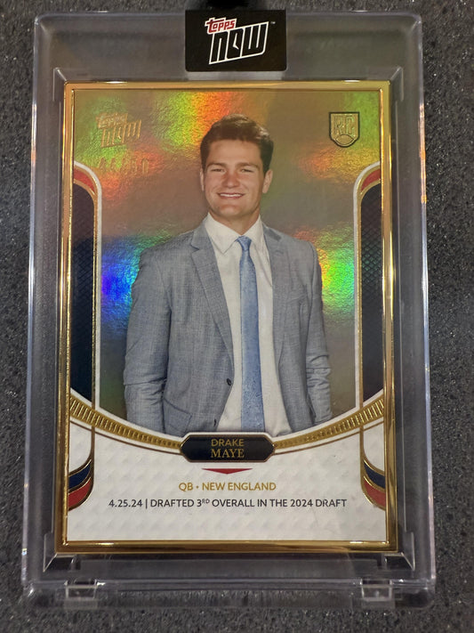 #11 DRAKE MAYE 2024 TOPPS NOW GOLD /50 PATRIOTS ROOKIE CAMPAIGN