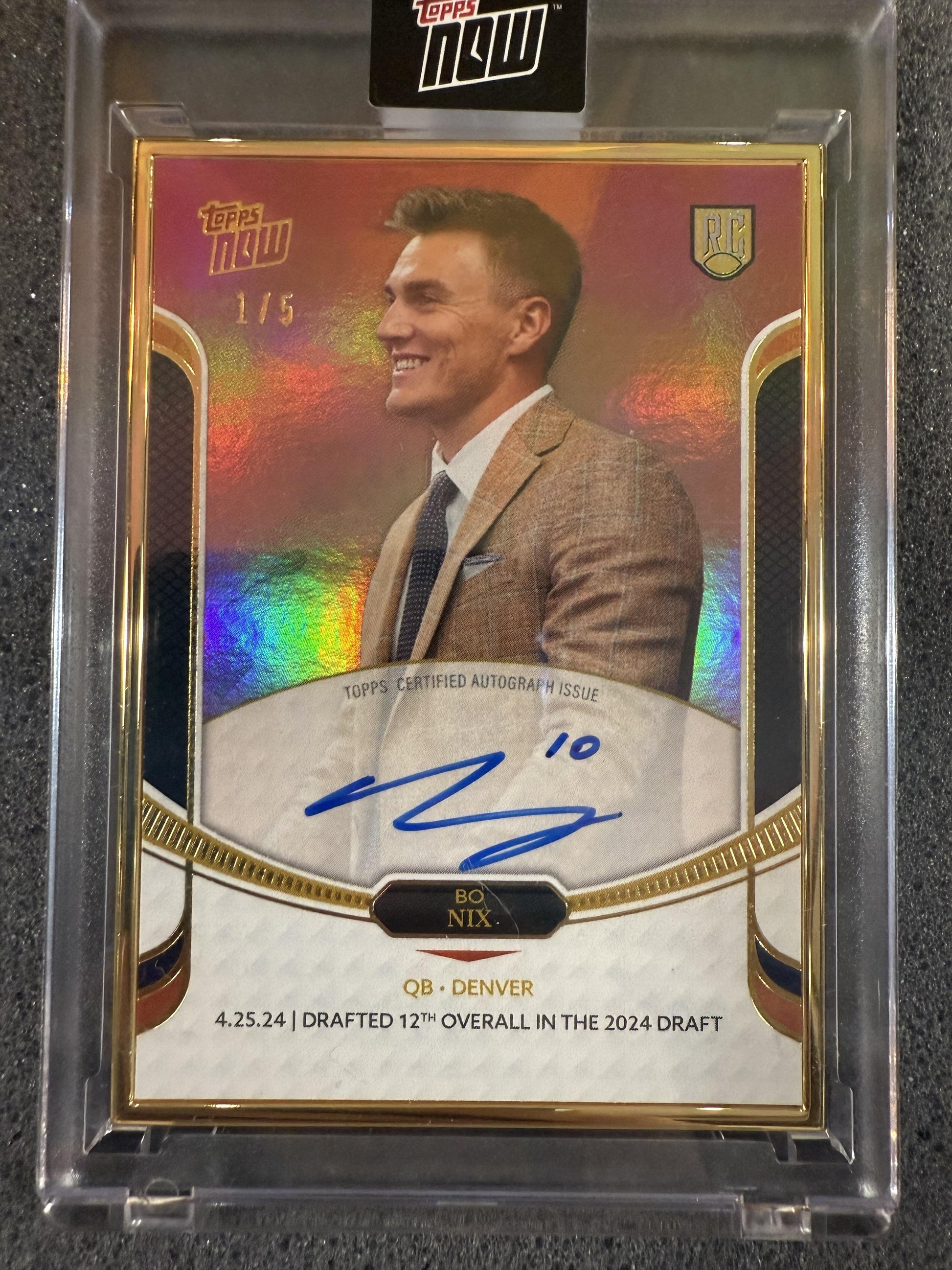 #16-A BO NIX 2024 TOPPS NOW RED /5 AU Auto BRONCOS ROOKIE CAMPAIGN AUTO