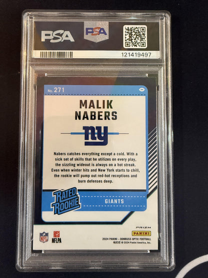 #271 Malik Nabers 2024 Donruss Optic New York Giants sports Stars