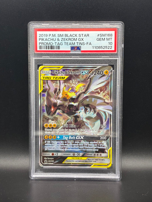 #SM168 Pikachu & Zekrom GX PSA 10