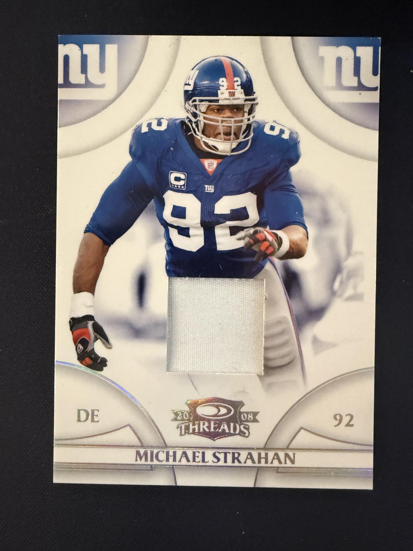 #28 Michael Strahan 2008 Donruss Threads SN #/50 New York Giants Gold Holofoil