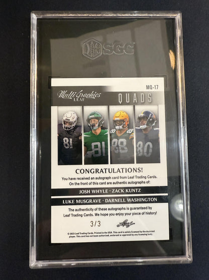 MQ-17 Whyle/Kuntz/Musgrave/Washington 2023 Leaf Eclectic Multigraphics Quad Auto