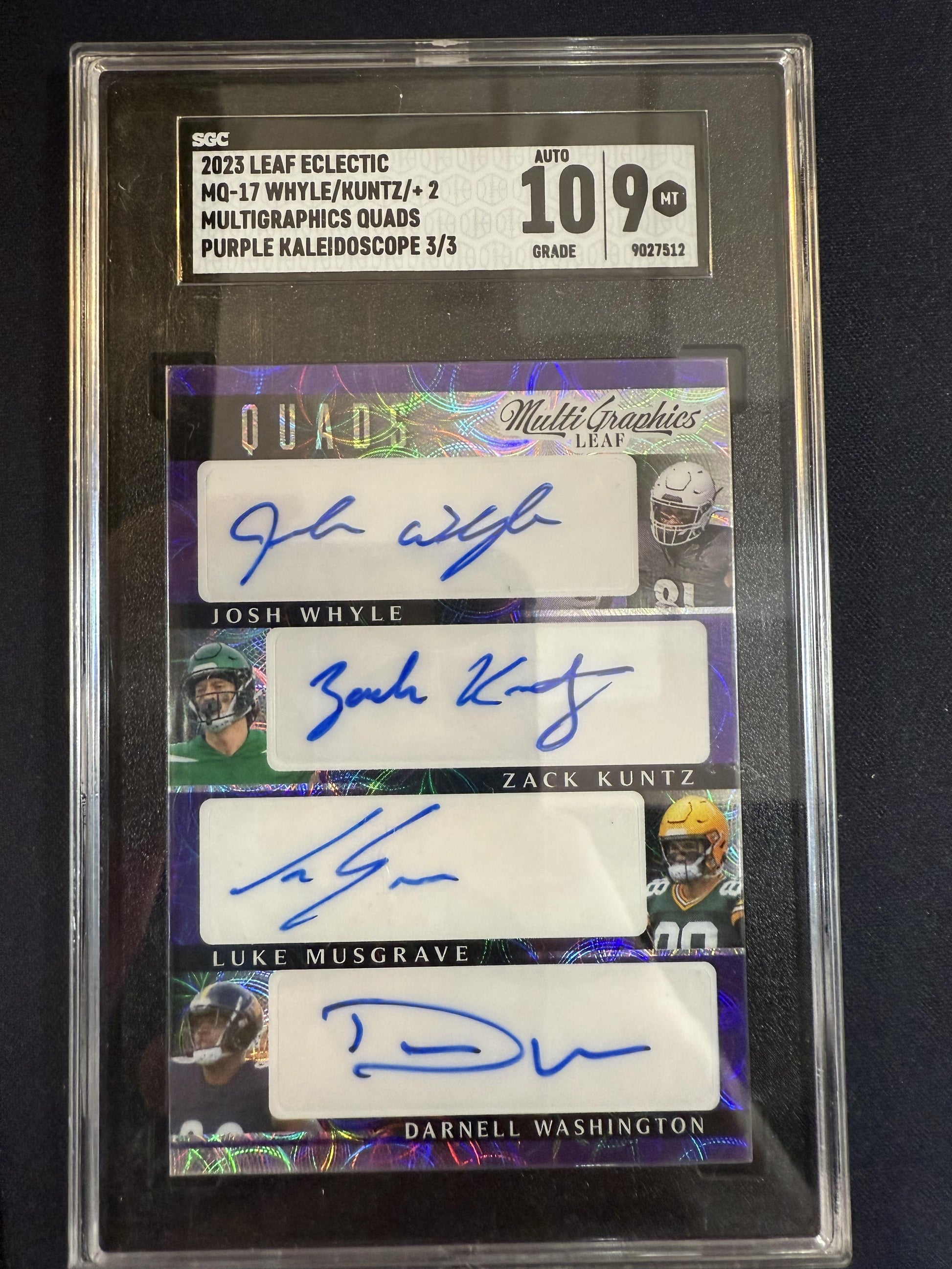 MQ-17 Whyle/Kuntz/Musgrave/Washington 2023 Leaf Eclectic Multigraphics Quad Auto