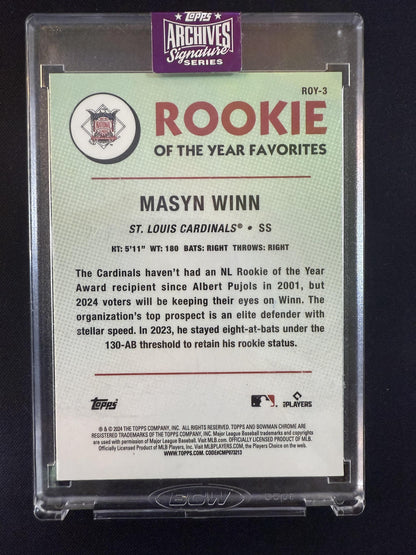 #ROY-3 MASYN WINN 2025 TOPPS ARCHIVES ST LOUIS CARDINALS sports AUTOGRAPH /50