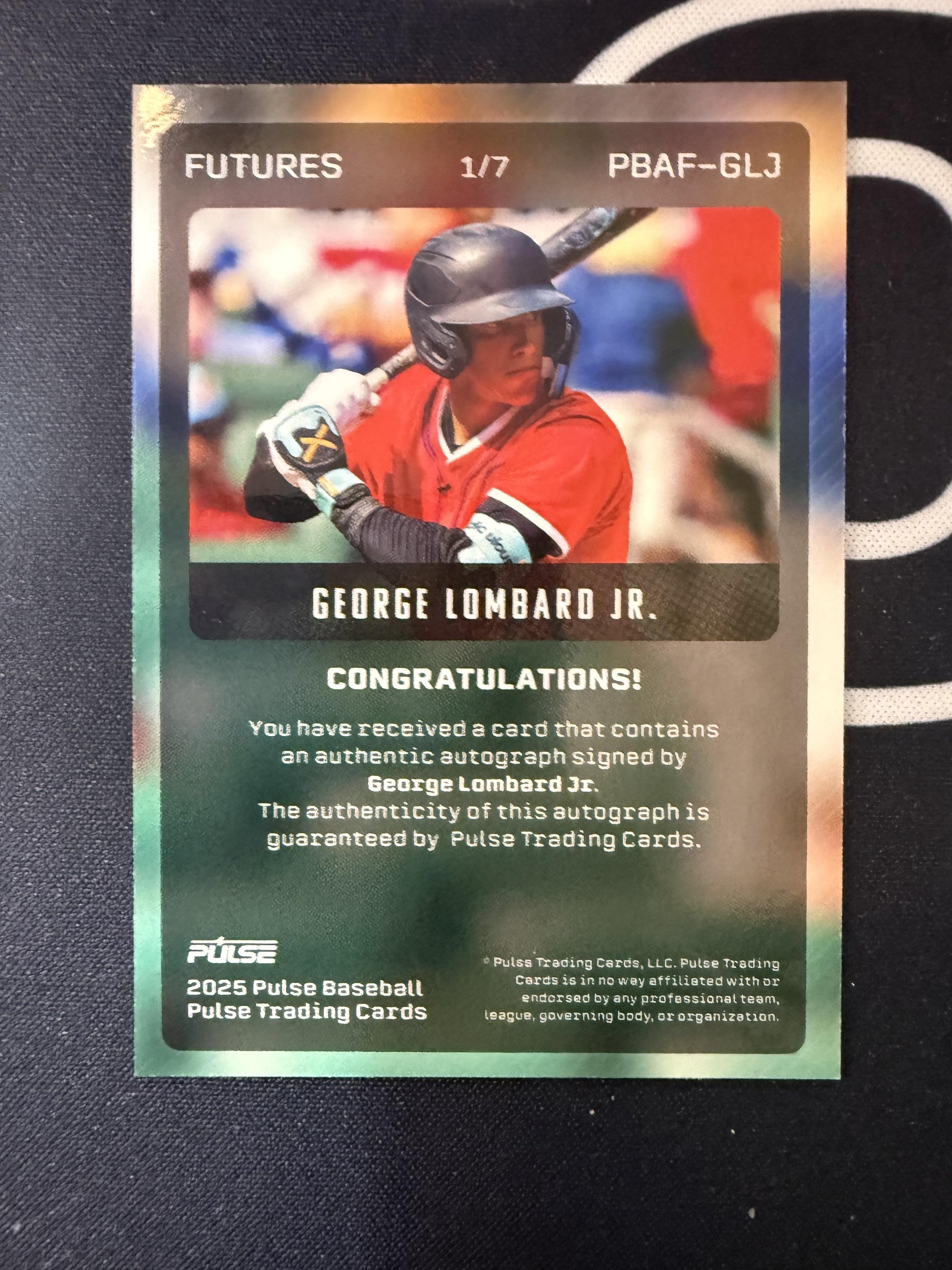 #PBAF-GLJ GEORGE LOMBARD JR. 2025 PULSE MERIDIAN NEW YORK YANKEES AUTOGRAPH /7