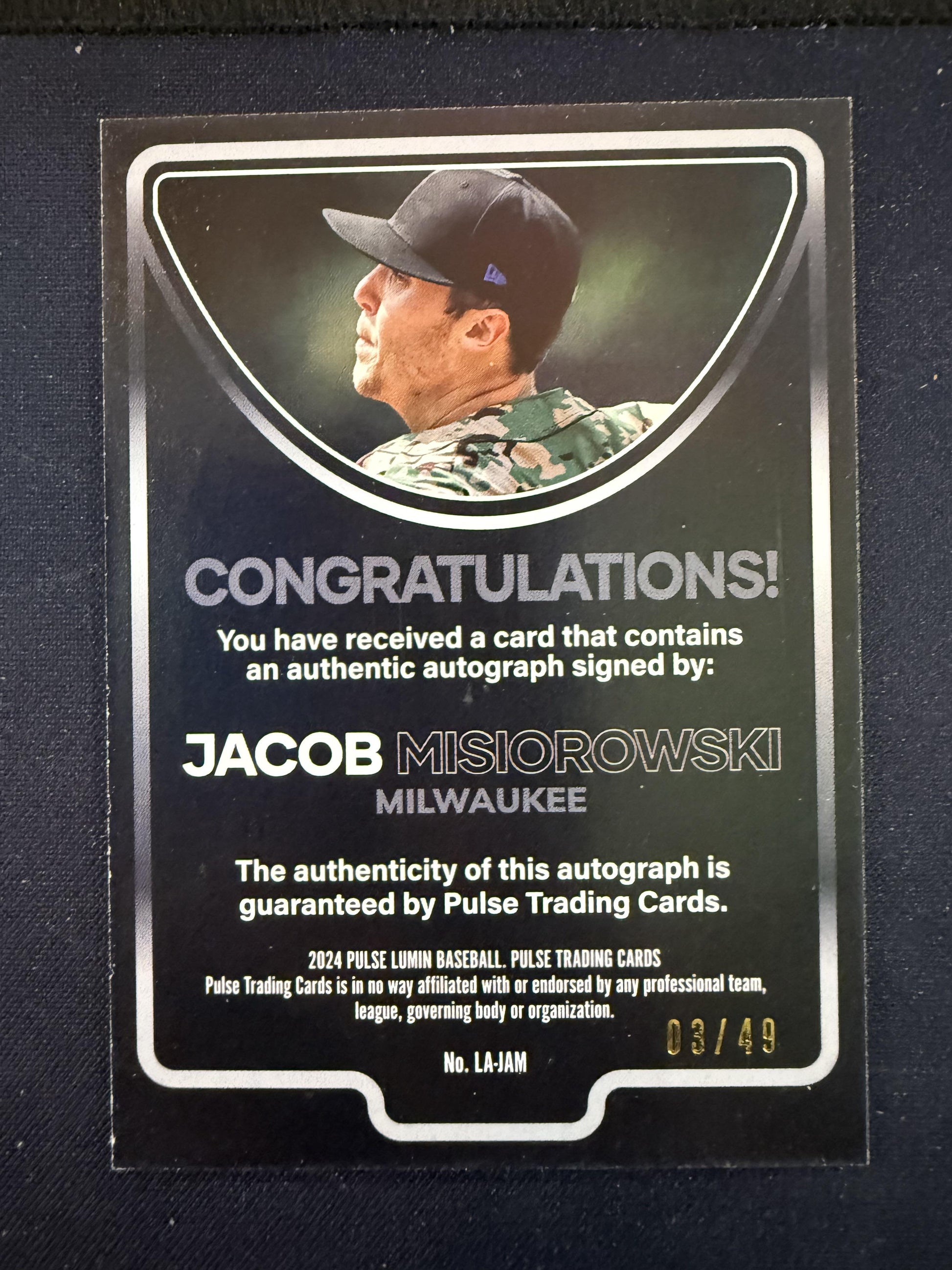 #LA-JAM JACOB MISIOROWSKI 2025 PULSE MERIDIAN MILWAUKEE BREWERS AUTOGRAPH /49