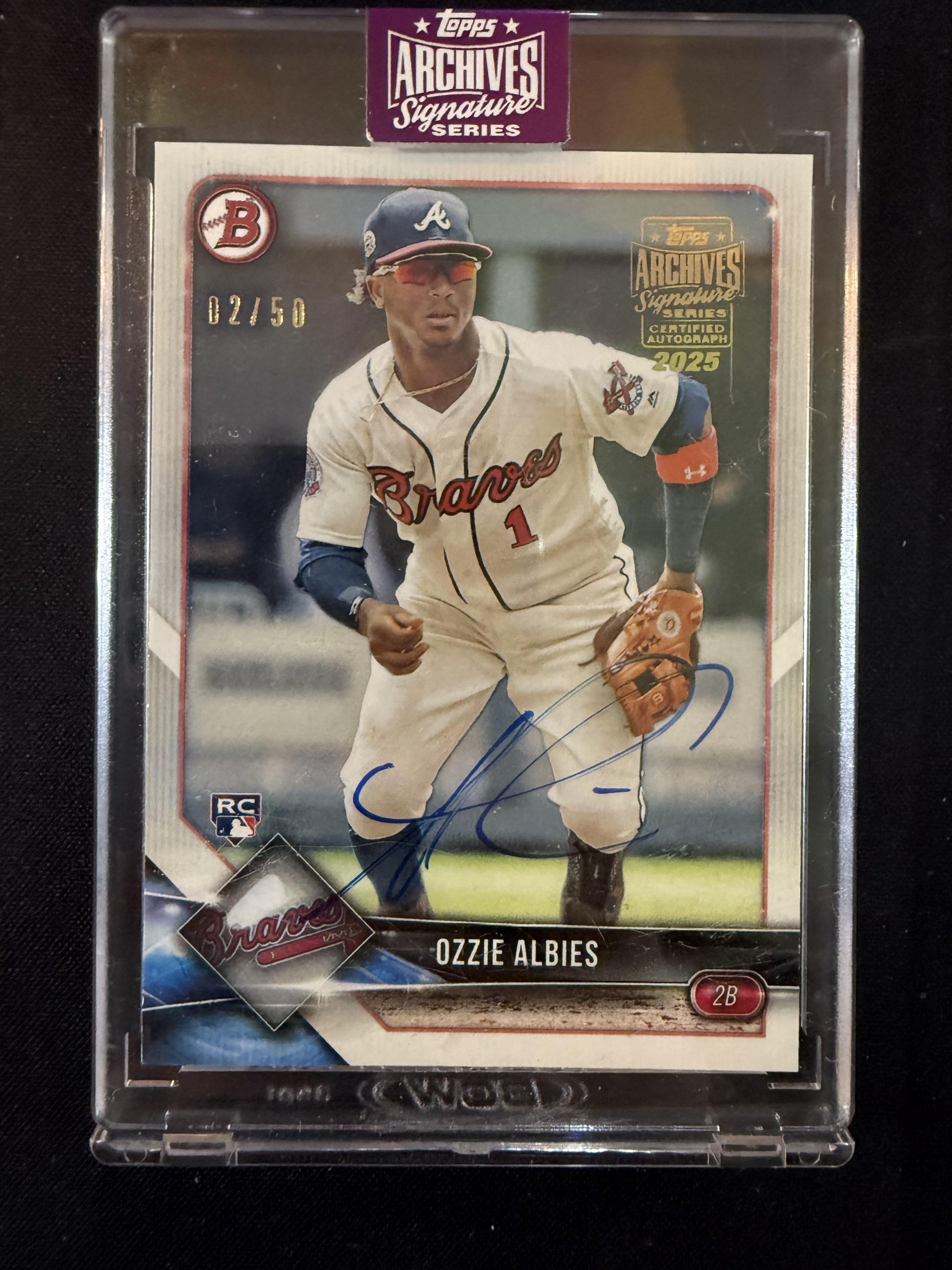 #62 OZZIE ALBIES 2025 TOPPS ARCHIVES SIGNATURE SERIES BRAVES AUTOGRAPH /50