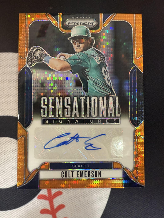 #SS-CE Colt Emerson 2025 Prizm Auto /99 Sensational Signatures Orange Pulsar