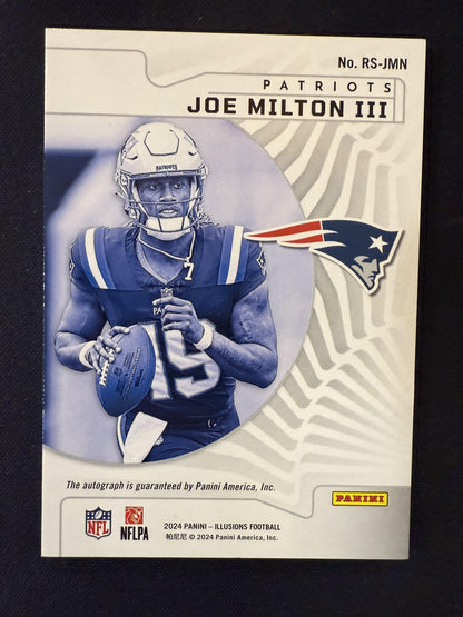 #RS-JMN Joe Milton III 2024 Panini Illusions Auto #/189 Patriots Rookie Signs