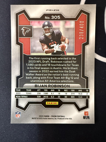 #305 Bijan Robinson 2023 Panini Prizm SN #/400 Atlanta Falcons sports Pandora