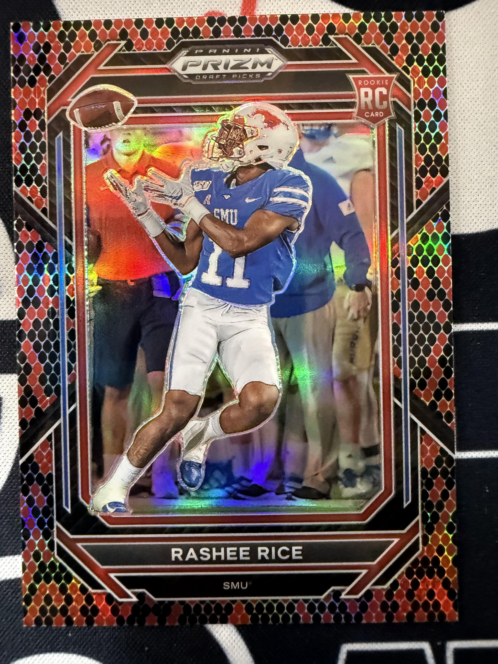#142 Rashee Rice 2023 Panini Prizm Draft Picks SMU Mustangs Prizms Snakeskin