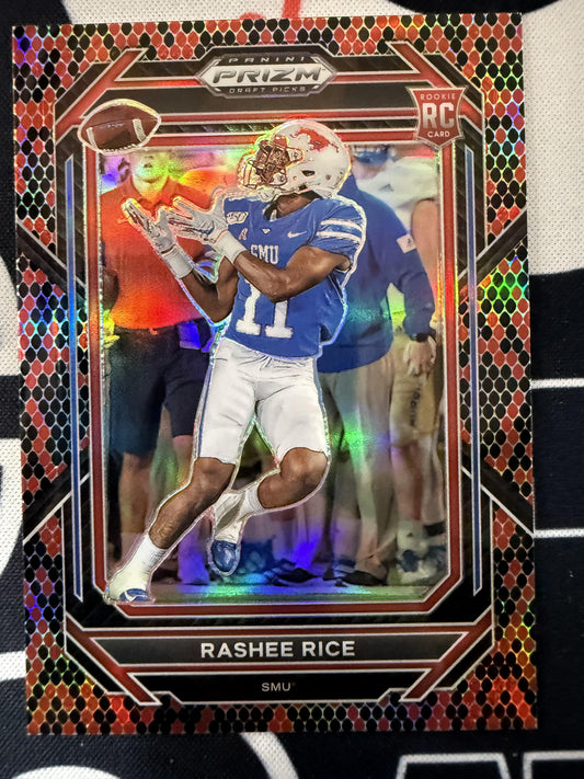 #142 Rashee Rice 2023 Panini Prizm Draft Picks SMU Mustangs Prizms Snakeskin