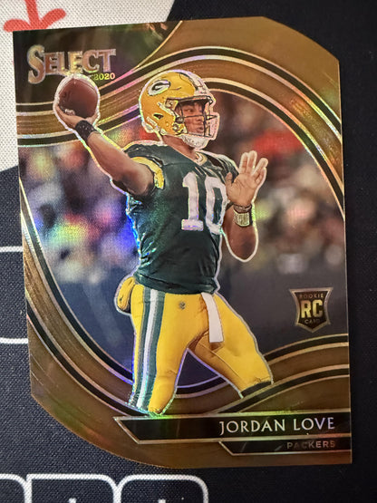 #347 Jordan Love 2020 Panini Select SN,RC Rookie #/355 Packers Copper Die Cut