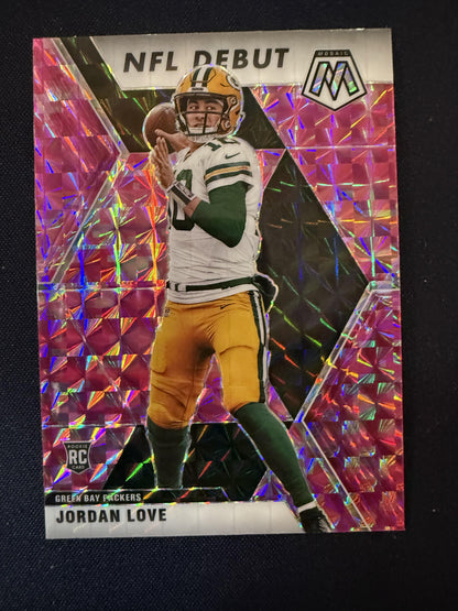 #264 Jordan Love 2020 Panini Mosaic Green Bay Packers sports Prizm Camo Pink