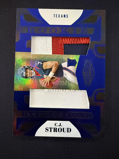 #RR-2 C.J. Stroud 2023 Panini Plates & Patches /50 Rookie Reflections Blue