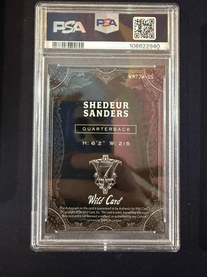 #WA7JW-SS Shedeur Sanders 2024 Wild Card Jokers White Auto /1 Buffaloes