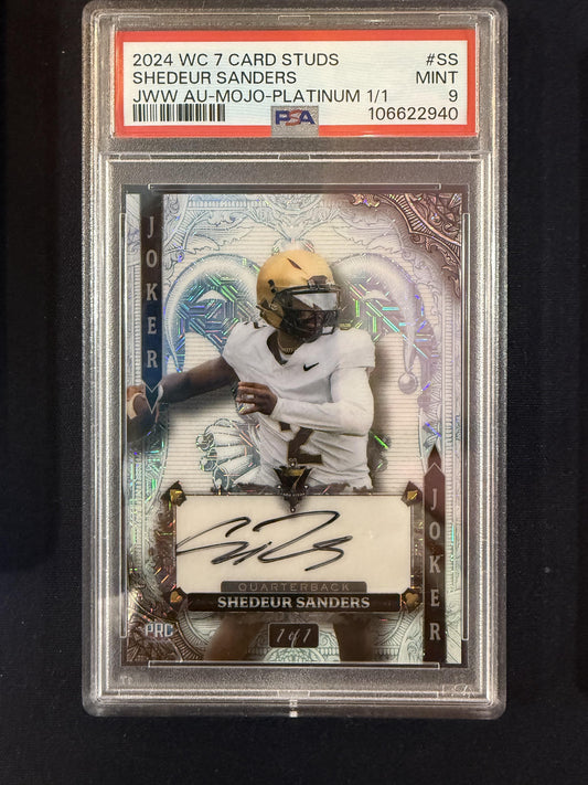 #WA7JW-SS Shedeur Sanders 2024 Wild Card Jokers White Auto /1 Buffaloes