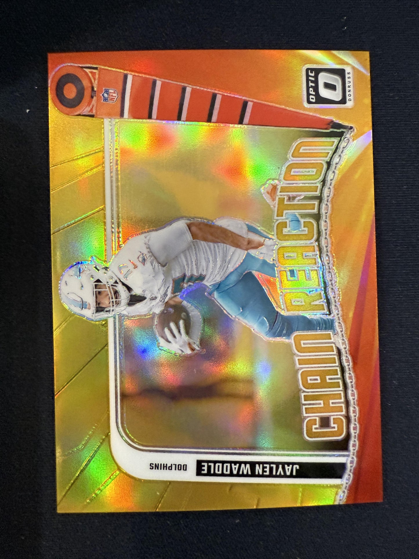 #2 Jaylen Waddle 2024 Donruss Optic SN Dolphins sports Chain Reaction Gold