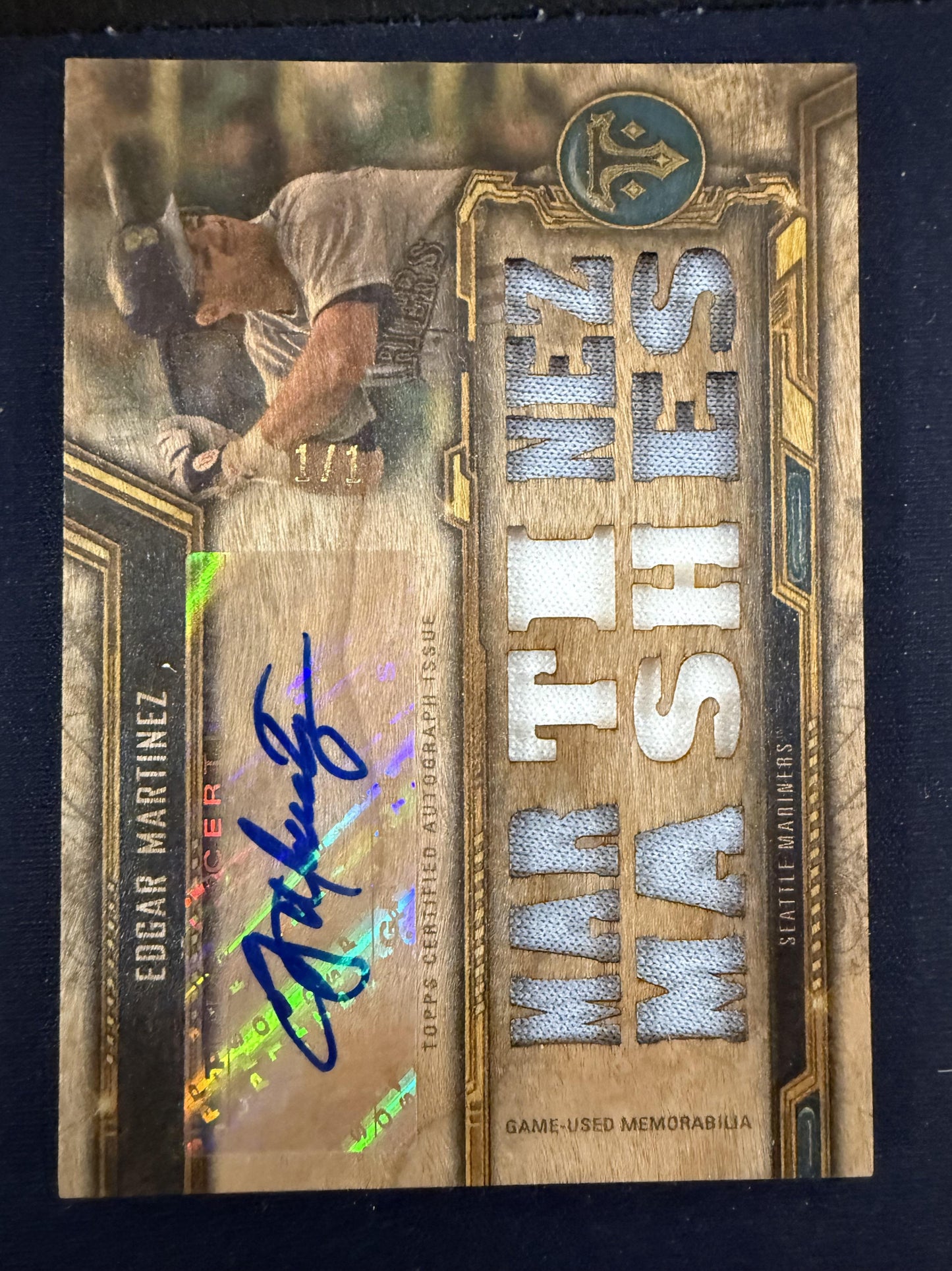 #TTAR-EM3 Edgar Martinez 2020 Topps Triple Threads /1 Mariners Auto Relics Wood