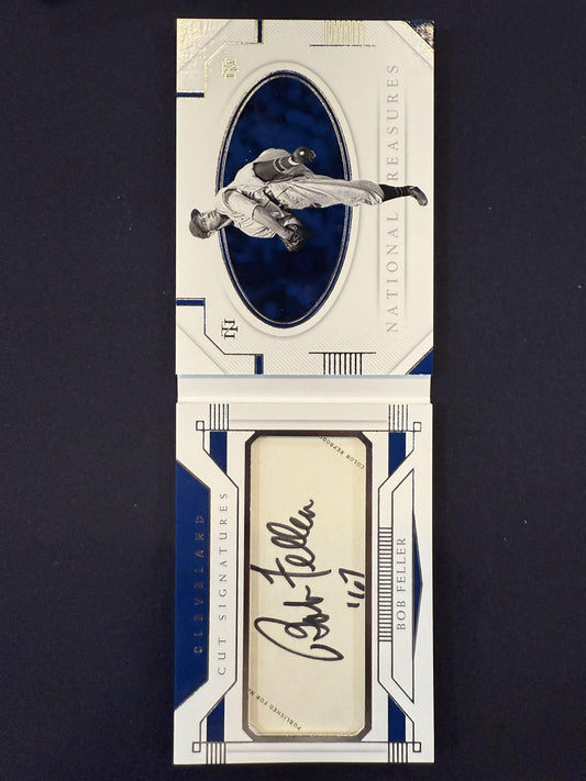 #CSB-BF Bob Feller 2021 Panini National Treasures Auto /10 Cut Signature Booklet