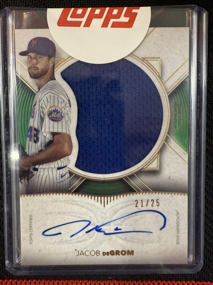 #ARC-JD Jacob deGrom 2021 Topps Definitive Collection Relic Green Auto /25 Mets
