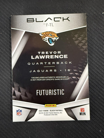 #F-TL Trevor Lawrence 2021 Panini Black SN,MEM #/25 Jaguars Futuristic Emerald