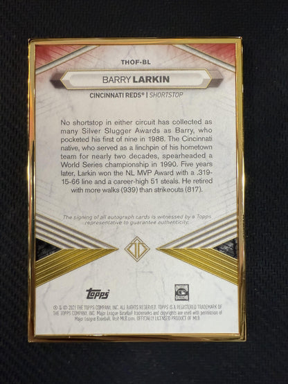 #THOF-BL Barry Larkin 2021 Topps Transcendent HOF Edition Emerald Auto /5
