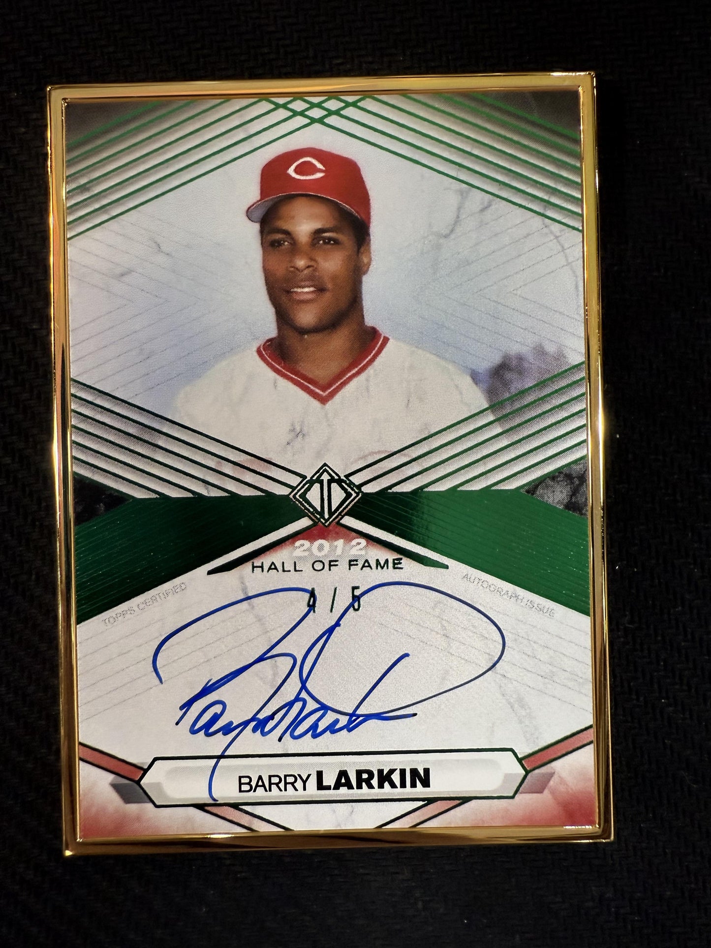 #THOF-BL Barry Larkin 2021 Topps Transcendent HOF Edition Emerald Auto /5