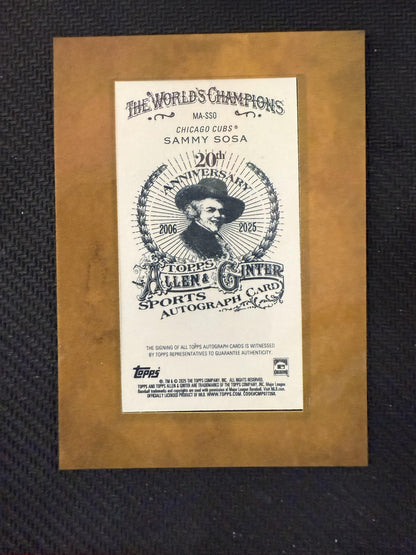 #MA-SSO SAMMY SOSA 2025 Topps Allen & Ginter CUBS FRAMED MINI AUTOGRAPH