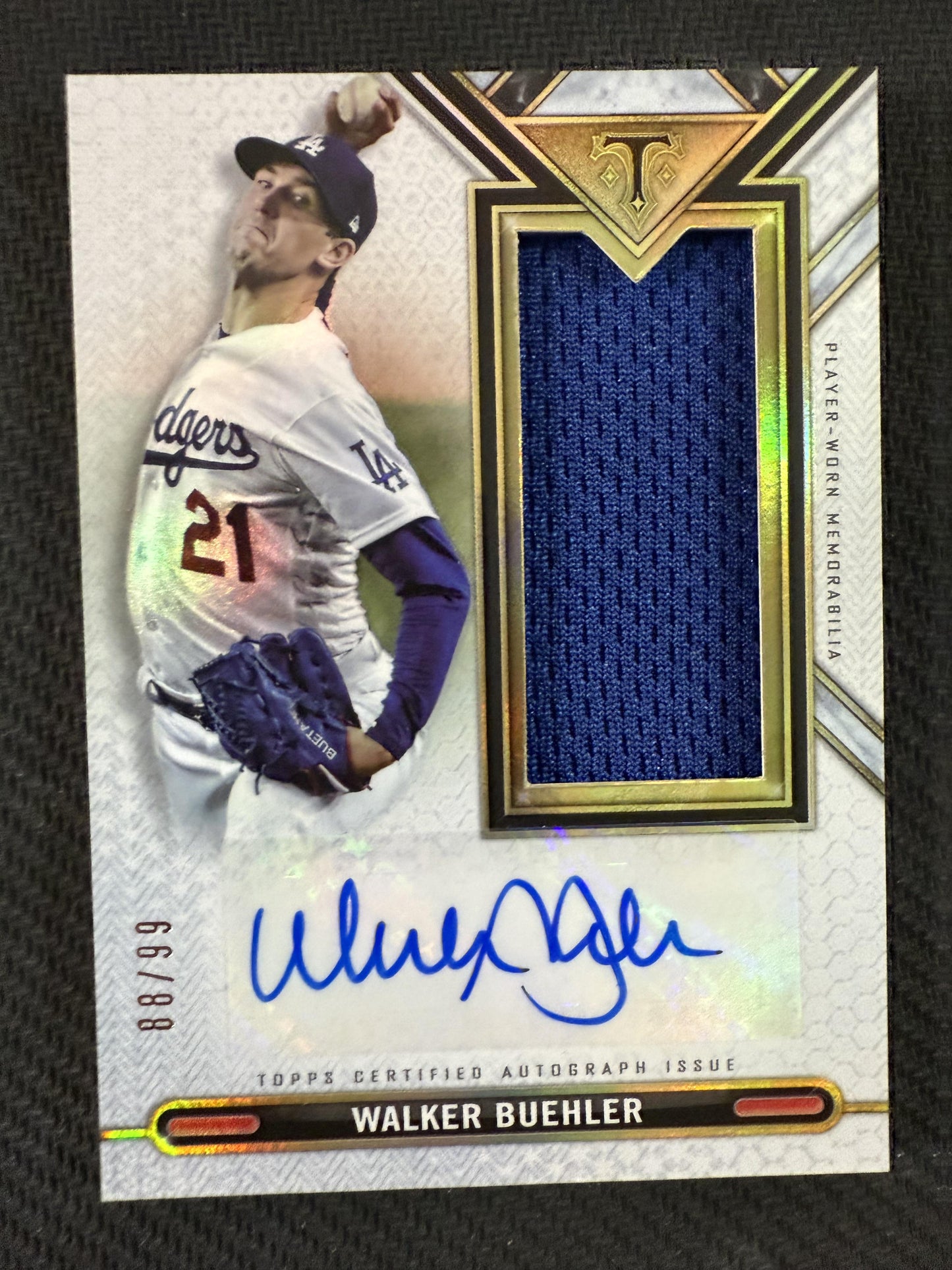 #ASJR-WB Walker Buehler 2021 Topps Triple Threads /99 Dodgers Jumbo Relics Auto