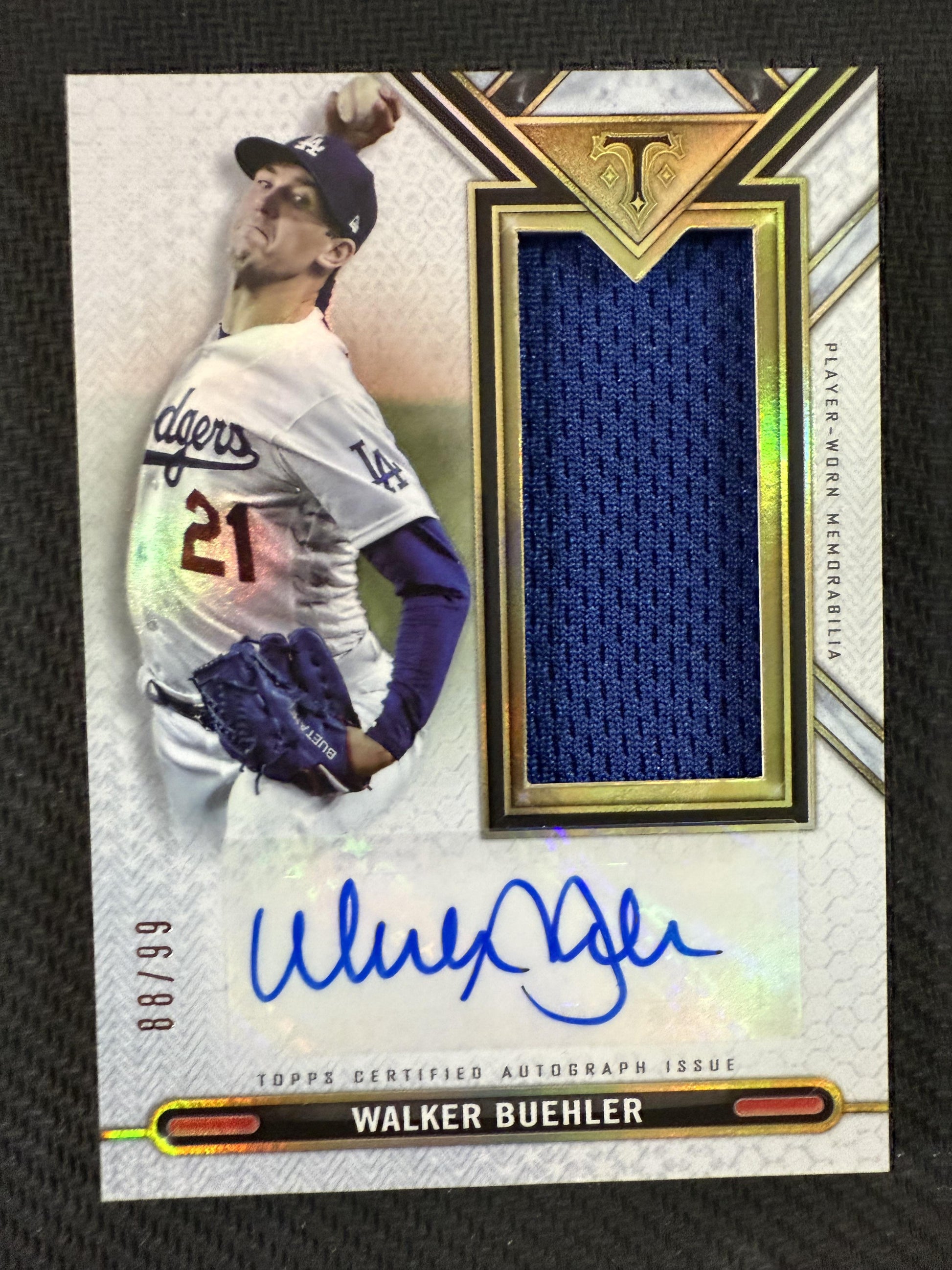 #ASJR-WB Walker Buehler 2021 Topps Triple Threads /99 Dodgers Jumbo Relics Auto